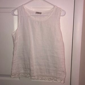 White Linen Tank Top